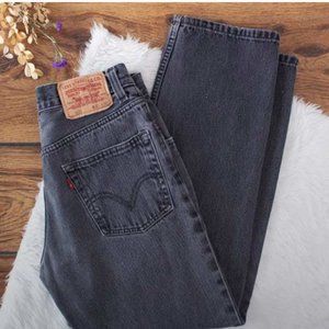 ⋆ gray black levi’s 550 classic mom jeans
